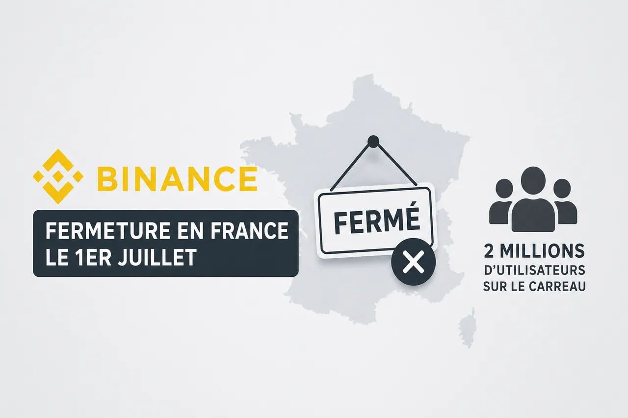Binance ferme en France le 1er juillet : 2 millions d'utilisateurs sur le carreau